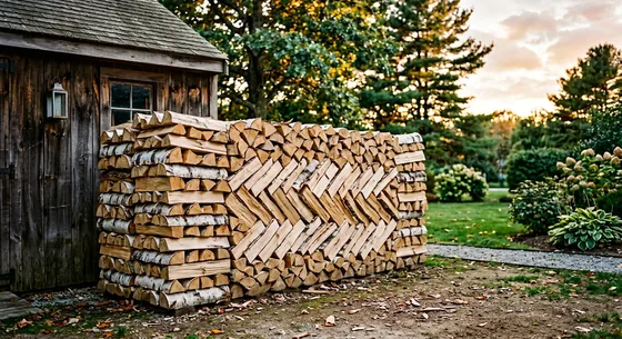 Укладка дров в Монине, улица Лесная, 46