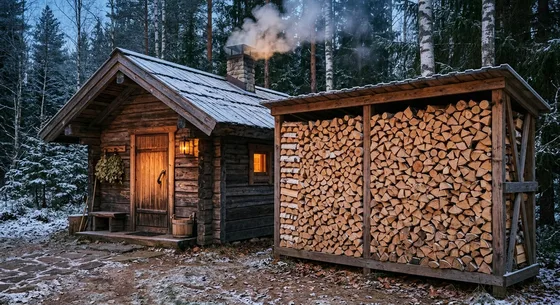 Укладка дров в Монине, улица Вишнёвая, 33